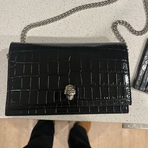 Alexander McQueen black skull chain bag. Brand new.